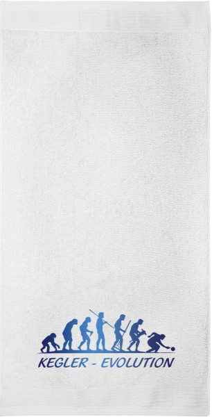 Motiv-Handtuch "Kegler-Evolution" 50x100cm (Druck: blau)