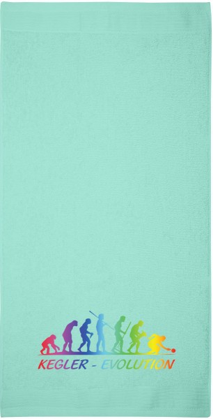 Motiv-Handtuch "Kegler-Evolution" (50x100cm) bunt