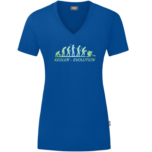 Damen Motiv-T-Shirt "Kegler-Evolution" grün