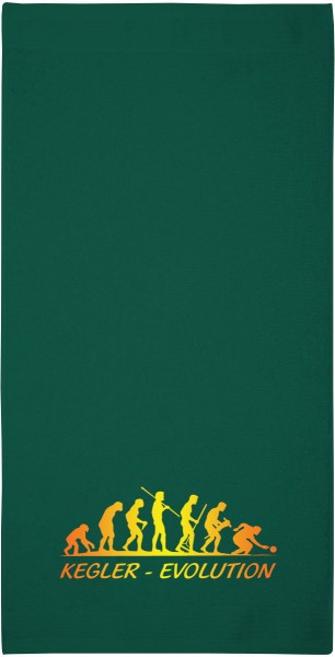 Motiv-Gästehandtuch "Kegler-Evolution" (30x50cm) gelb