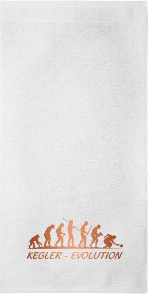 Motiv-Handtuch "Kegler-Evolution" 50x100cm (braun)