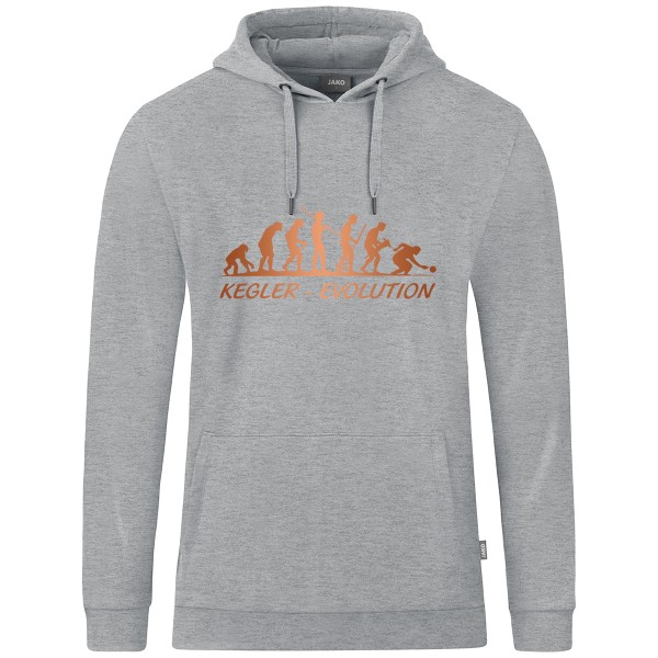 Kids Motiv-Kapuzensweat "Kegler-Evolution" braun