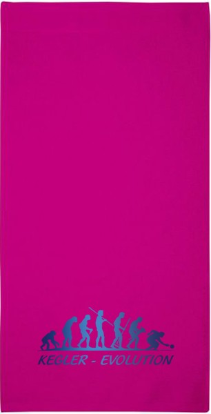 Motiv-Gästehandtuch "Kegler-Evolution" (30x50cm) blau