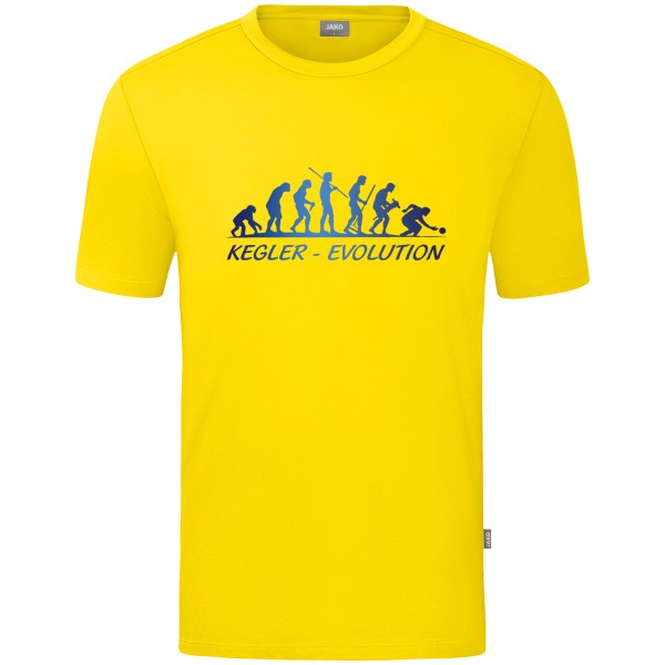 Motiv-T-Shirt "Kegler-Evolution" blau