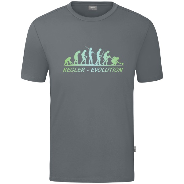 Motiv-T-Shirt "Kegler-Evolution" grün