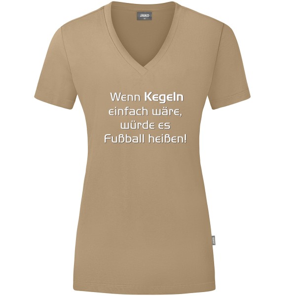 Damen Motiv-T-Shirt "Wenn Kegeln einfach wäre" weiß
