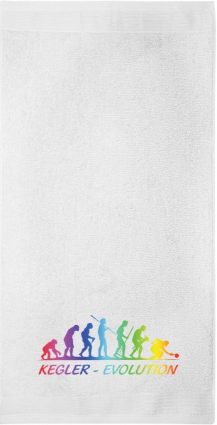 Motiv-Gästehandtuch "Kegler-Evolution" (30x50cm) bunt