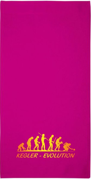 Motiv-Handtuch "Kegler-Evolution" (50x100cm) gelb