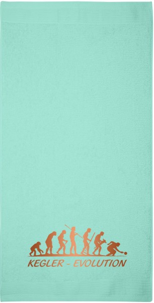 Motiv-Handtuch "Kegler-Evolution" (50x100cm) braun