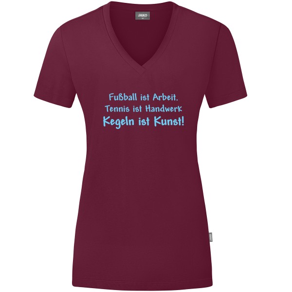 Damen Motiv-T-Shirt "Kegeln ist Kunst" blau