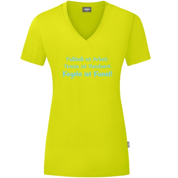 Damen Motiv-T-Shirt "Kegeln ist Kunst" blau