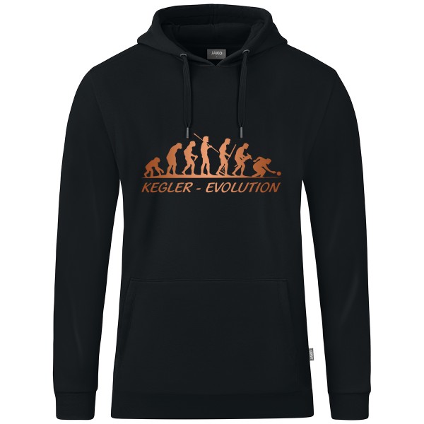 Motiv-Kapuzensweat "Kegler-Evolution" braun