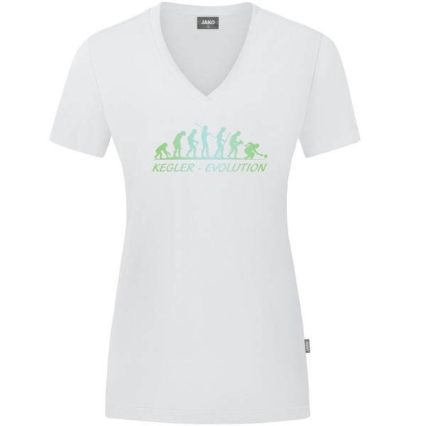Damen Motiv-T-Shirt "Kegler-Evolution" grün