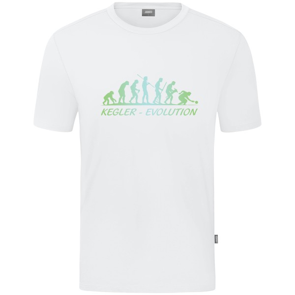 Motiv-T-Shirt "Kegler-Evolution" grün