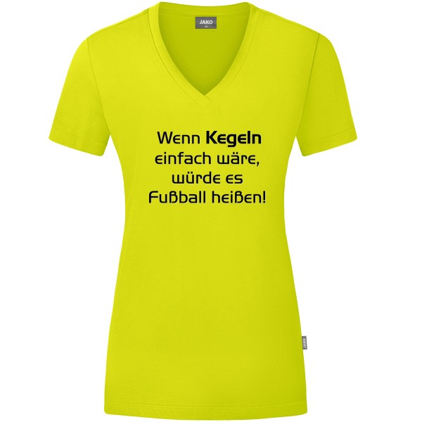 Damen Motiv-T-Shirt "Wenn Kegeln einfach wäre" schwarz