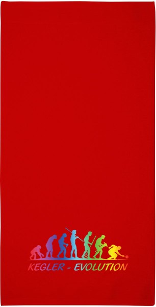 Motiv-Handtuch "Kegler-Evolution" (50x100cm) bunt