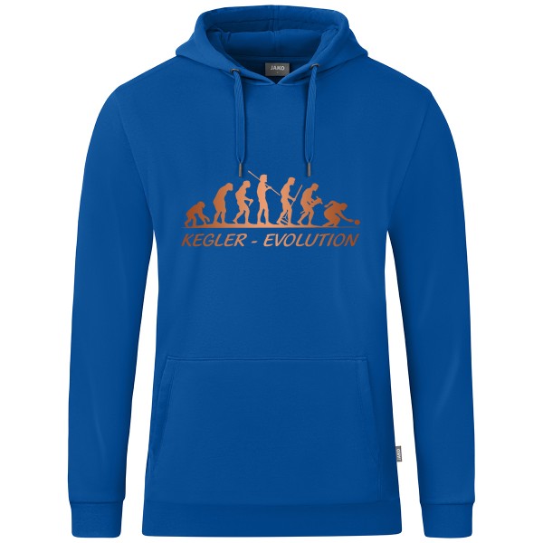 Kids Motiv-Kapuzensweat "Kegler-Evolution" braun