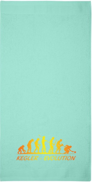 Motiv-Handtuch "Kegler-Evolution" (50x100cm) gelb