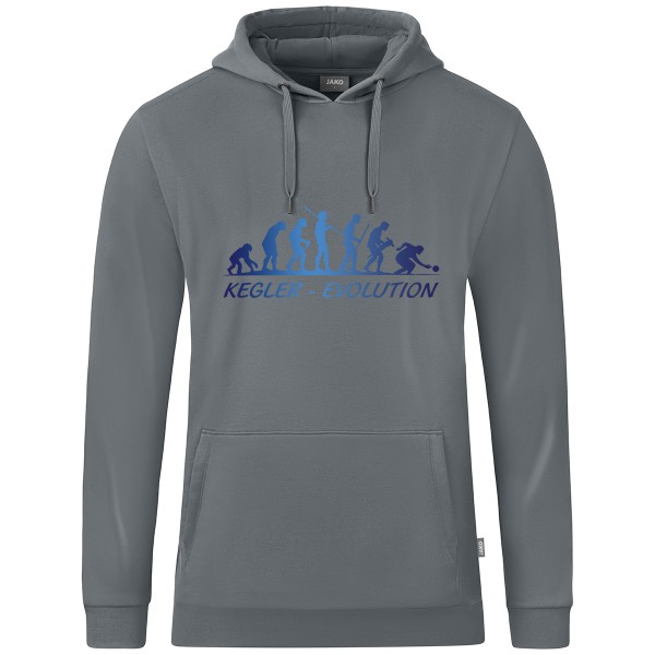 Motiv-Kapuzensweat "Kegler-Evolution" blau