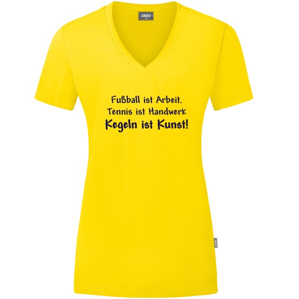Damen Motiv-T-Shirt "Kegeln ist Kunst" marine