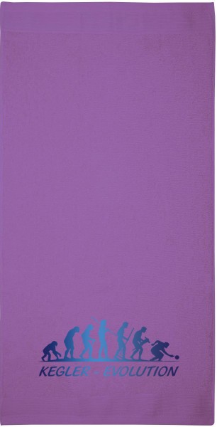 Motiv-Gästehandtuch "Kegler-Evolution" (30x50cm) blau