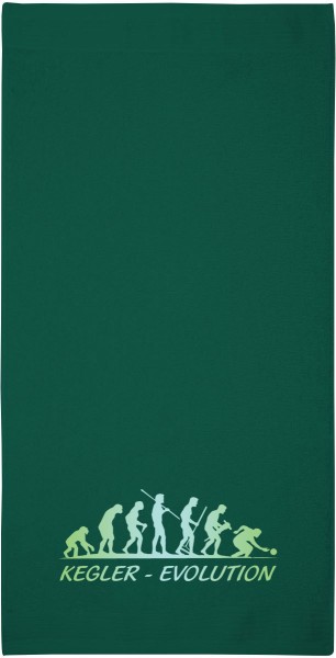 Motiv-Handtuch "Kegler-Evolution" (50x100cm) grün
