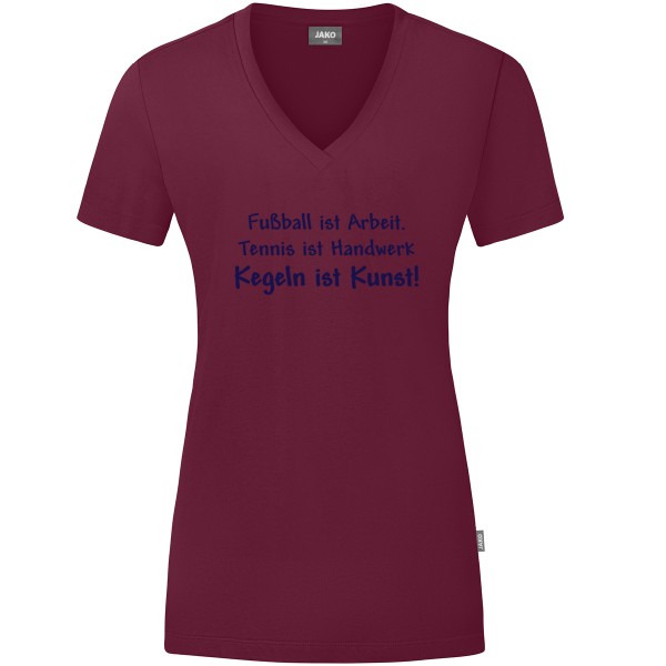 Damen Motiv-T-Shirt "Kegeln ist Kunst" marine