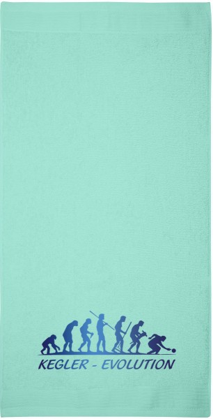 Motiv-Gästehandtuch "Kegler-Evolution" (30x50cm) blau