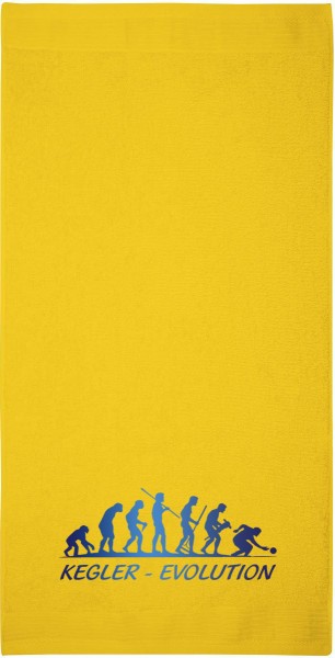Motiv-Handtuch "Kegler-Evolution" (50x100cm) blau