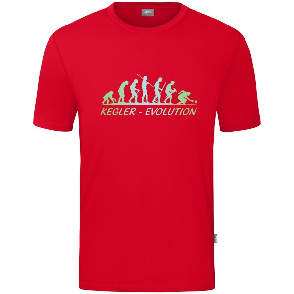 Motiv-T-Shirt "Kegler-Evolution" grün