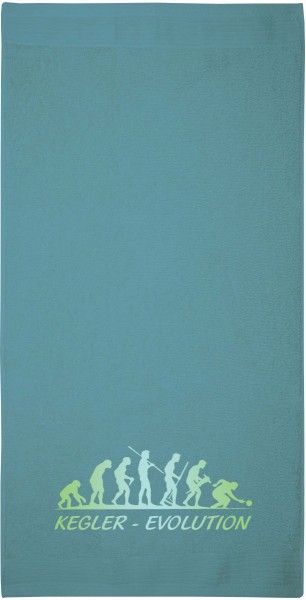 Motiv-Gästehandtuch "Kegler-Evolution" (30x50cm) grün