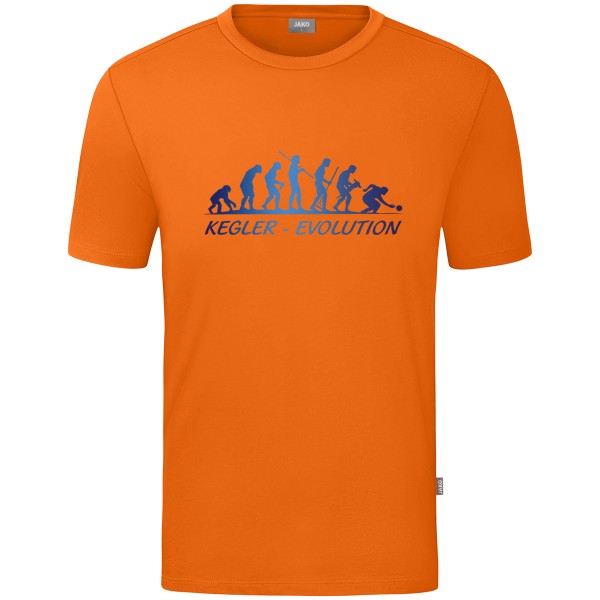 Motiv-T-Shirt "Kegler-Evolution" blau