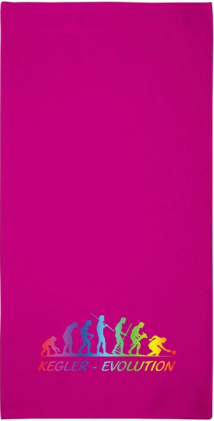 Motiv-Handtuch "Kegler-Evolution" (50x100cm) bunt