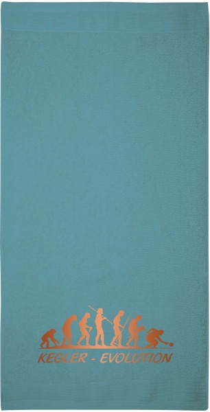 Motiv-Gästehandtuch "Kegler-Evolution" (30x50cm) braun