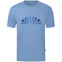 Motiv-T-Shirt "Kegler-Evolution" blau