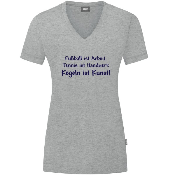 Damen Motiv-T-Shirt "Kegeln ist Kunst" marine
