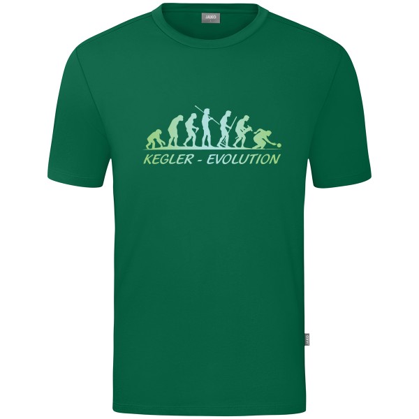 Motiv-T-Shirt "Kegler-Evolution" grün