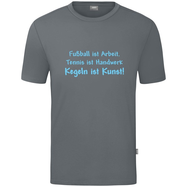 Motiv-T-Shirt "Kegeln ist Kunst" blau
