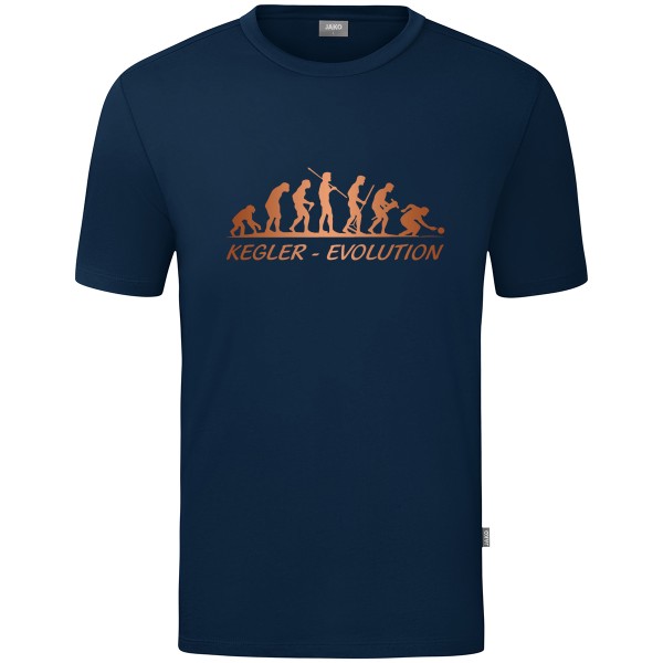 Motiv-T-Shirt "Kegler-Evolution" braun