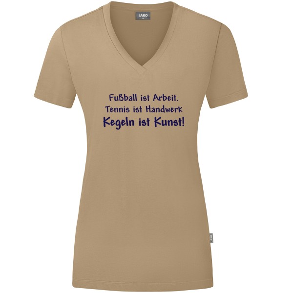 Damen Motiv-T-Shirt "Kegeln ist Kunst" marine