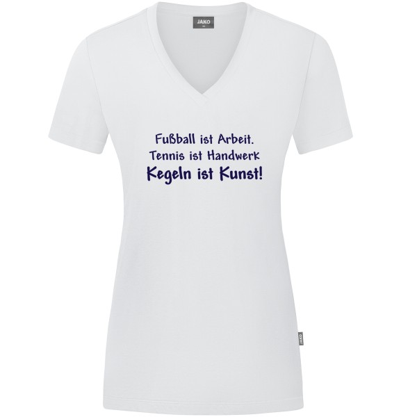 Damen Motiv-T-Shirt "Kegeln ist Kunst" marine