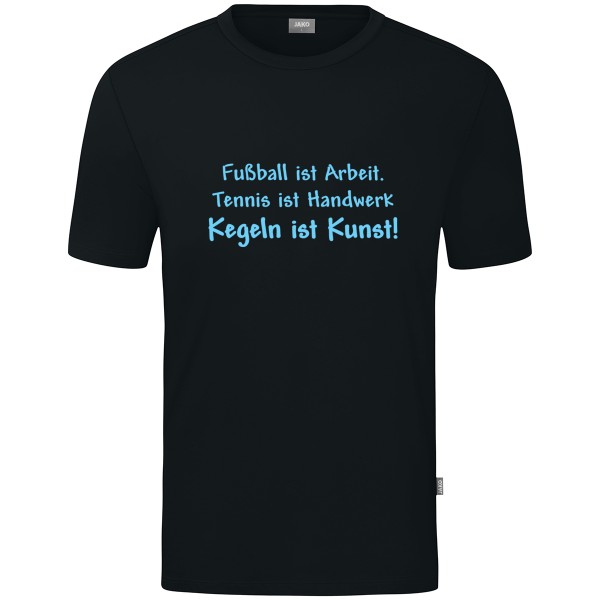 Motiv-T-Shirt "Kegeln ist Kunst" blau