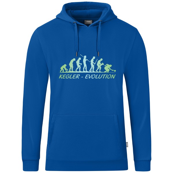 Motiv-Kapuzensweat "Kegler-Evolution" grün