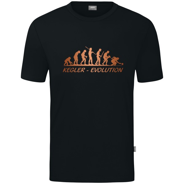 Motiv-T-Shirt "Kegler-Evolution" braun