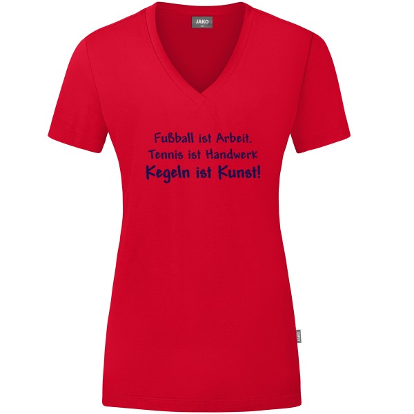 Damen Motiv-T-Shirt "Kegeln ist Kunst" marine