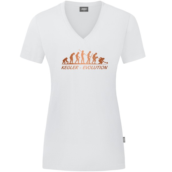 Damen Motiv-T-Shirt "Kegler-Evolution" braun