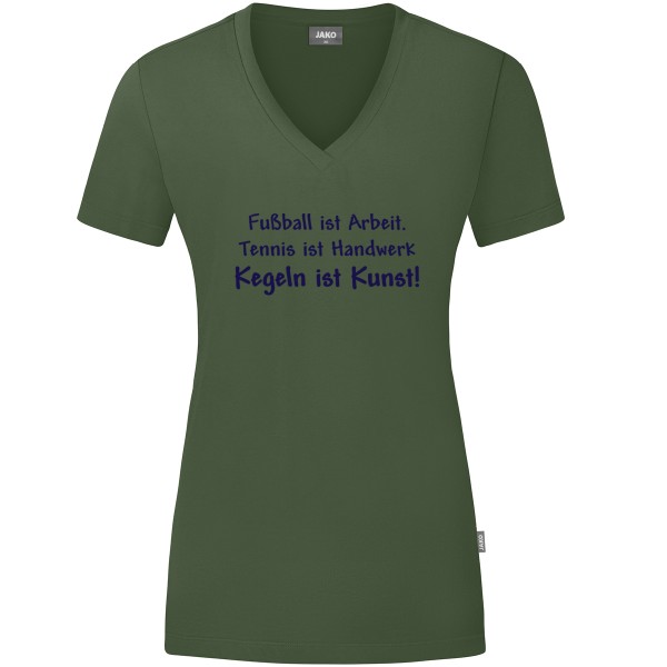 Damen Motiv-T-Shirt "Kegeln ist Kunst" marine