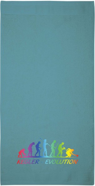Motiv-Handtuch "Kegler-Evolution" (50x100cm) bunt