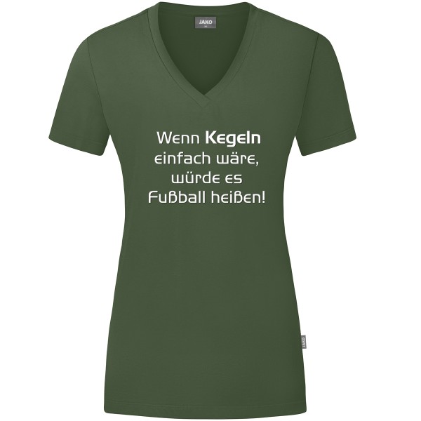 Damen Motiv-T-Shirt "Wenn Kegeln einfach wäre" weiß