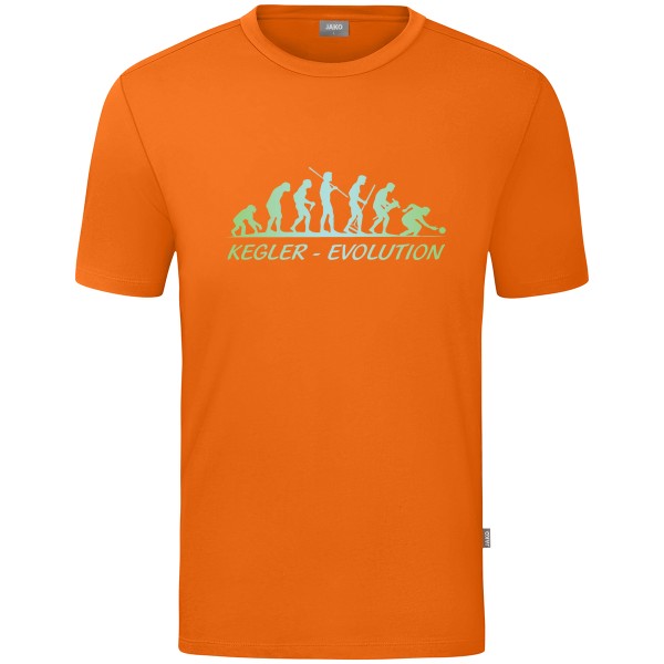 Motiv-T-Shirt "Kegler-Evolution" grün